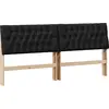Image de vidaXL Tête de lit rembourrée noire 200 cm Pin massif