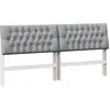 Image de vidaXL Tête de lit rembourrée gris clair 200 cm Pin massif