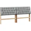 Image de vidaXL Tête de lit rembourrée gris clair 180 cm Pin massif