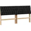 Image de vidaXL Tête de lit rembourrée noire 180 cm Pin massif