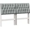 Image de vidaXL Tête de lit rembourrée gris clair 160 cm Pin massif