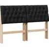 Image de vidaXL Tête de lit rembourrée noire 150 cm Pin massif