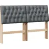 Image de vidaXL Tête de lit rembourrée gris foncé 140 cm Pin massif