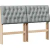 Image de vidaXL Tête de lit rembourrée gris clair 135 cm Pin massif