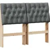 Image de vidaXL Tête de lit rembourrée gris foncé 120 cm Pin massif