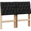 Image de vidaXL Tête de lit rembourrée noire 120 cm Pin massif