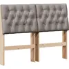 Image de vidaXL Tête de lit rembourrée taupe 120 cm Pin massif