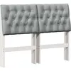 Image de vidaXL Tête de lit rembourrée gris clair 120 cm Pin massif