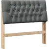 Image de vidaXL Tête de lit rembourrée gris foncé 100 cm Pin massif