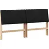 Image de vidaXL Tête de lit rembourrée noire 180 cm Pin massif