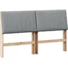 Image de vidaXL Tête de lit rembourrée gris clair 160 cm Pin massif