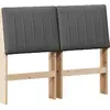 Image de vidaXL Tête de lit rembourrée gris foncé 120 cm Pin massif