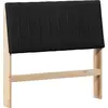 Image de vidaXL Tête de lit rembourrée noire 100 cm Pin massif