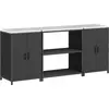 Image de vidaXL Ensemble de rangement pour la cuisine HATTEM, 3 pièces, noir