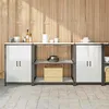 Image de Vidaxl Ensemble De Rangement Cuisine Hattem 3 Pcs Argenté