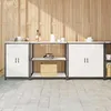 Image de Vidaxl Ensemble De Rangement Cuisine Hattem 3 Pcs Blanc