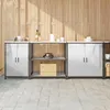 Image de Vidaxl Ensemble De Rangement Cuisine Hattem 3 Pcs Argenté