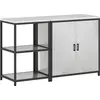 Image de vidaXL Ensemble de rangement pour cuisine avec étagère 2 pièces en acier inoxydable argenté
