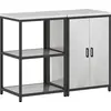 Image de Ensemble de rangement pour cuisine vidaXL HATTEM, 2 pièces, acier inoxydable argenté