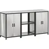 Image de Ensemble de rangement pour cuisine vidaXL HATTEM, 3 pièces, acier inoxydable argenté