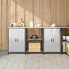 Image de Vidaxl Ensemble De Rangement Cuisine Hattem 3 Pcs Argenté