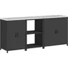 Image de Ensemble de rangement pour la cuisine vidaXL HATTEM, 3 pièces, noir