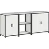 Image de vidaXL Ensemble de rangement pour la cuisine HATTEM, 3 pièces, blanc