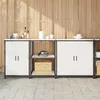 Image de Vidaxl Ensemble De Rangement Cuisine Hattem 3 Pcs Blanc