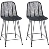 Image de vidaXL Tabouret de bar, lot de 2, 44,5 x 54,5 x 97,5 cm, rotin et fer