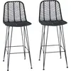 Image de vidaXL Tabouret de bar, lot de 2, 44 x 52 x 111 cm, rotin et fer