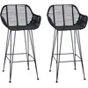 Image de vidaXL Tabouret de bar, lot de 2, 55 x 52 x 92 cm, rotin et fer