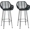 Image de vidaXL Tabouret de bar, lot de 2, 55 x 52 x 105 cm, rotin et fer