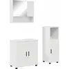 Image de vidaXL Ensemble de meubles de salle de bain 3 pcs blanc brillant bois composite & métal