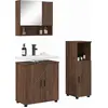 Image de vidaXL Ensemble de meubles de salle de bain mural 3 pcs brun imitation ch  ne