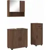 Image de vidaXL Ensemble de meubles de salle de bain avec tiroirs 3 pcs brun imitation chêne