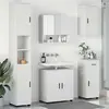 Image de vidaXL Ensemble de meubles de salle de bains avec porte 5 pcs blanc bois composite & métal