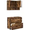 Image de vidaXL Ensemble de meubles de salle de bains avec tiroirs 2 pcs Chêne fumé