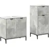 Image de vidaXL Ensemble de meubles de salle de bains 2 pcs béton gris contreplaqué et métal