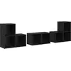 Image de vidaXL Ensemble de meubles TV 6 pcs Noir imitation chêne Matériau dérivé du bois