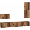 Image de vidaXL Meuble TV mural, 4 pièces, bois recyclé et panneaux dérivés du bois