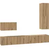 Image de vidaXL Armoire TV murale Montage mural 4 pcs Artisan-Chêne Bois composite
