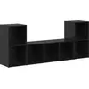Image de vidaXL Ensemble de meubles TV mural 3 pcs Noir Bois composite