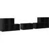 Image de Ensemble de meubles TV vidaXL, 8 pièces, noir, aspect chêne, aggloméré