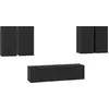 Image de vidaXL : Ensemble de 6 meubles TV, finition bois imitation chêne, coloris noir, en panneaux de particules