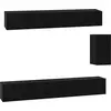 Image de Meuble TV mural vidaXL, 3 pièces, 100 x 30 x 30 cm, noir, aspect chêne
