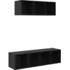 Image de vidaXL : Ensemble de 2 meubles TV, couleur noire, imitation chêne, en panneaux de particules