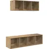 Image de vidaXL : Ensemble de 2 meubles TV, style artisanal, en bois imitation chêne