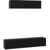 Image de vidaXL Ensemble de meubles TV 4 pcs Noir imitation chêne Matériau dérivé du bois