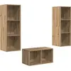 Image de Ensemble meuble TV vidaXL en chêne Artisan, 37 x 37 x 107 cm, aggloméré