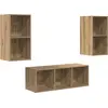 Image de vidaXL Ensemble de meubles TV mural 3 pcs Artisan-Chêne Bois composite